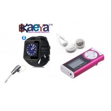 OkaeYa- DZ09 Bluetooth Smart Watch With Camera And Sim Card & Sd Card slot With Wireless Bluetooth Headphone HM1000 In-Ear V4.0